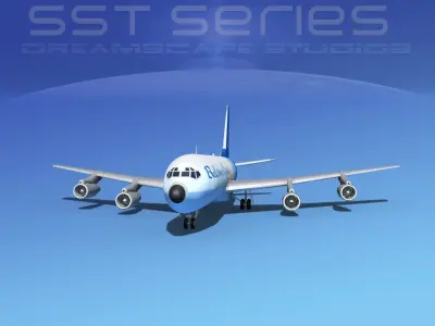 Boeing 707-320 SS Clipper Air Cargo 3D model