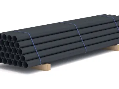 PVC Pipe with Pallet Low-poly 3D model