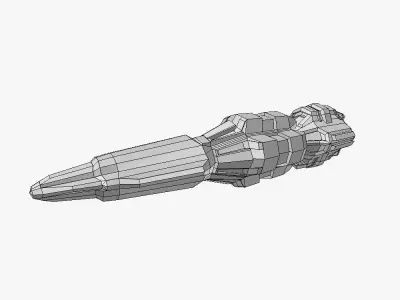 Missile 11 sci-fi low poly Low-poly 3D model
