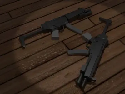 Mp5 Low Poly gun Free low-poly 3D model