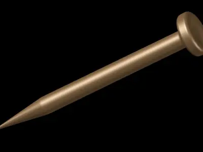 3D nail hardware CREATE IN AUTOCAD 3D model