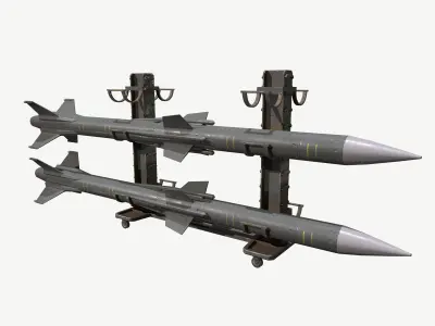Military Missile Rack Low-poly 3D model