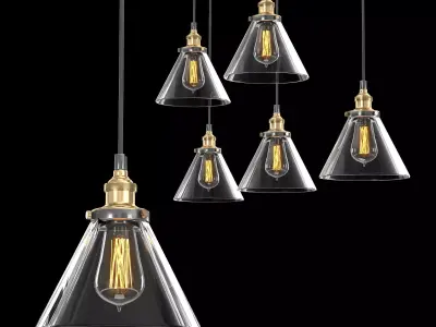 FUNNEL RECTANGULAR PENDANT 3D model