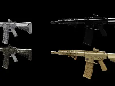 assault rifle ar-15 3D model purchase