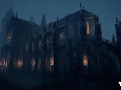 Old Cathedral Environment Low-poly 3D model