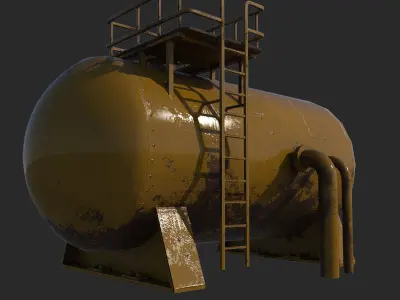Oil Tank Low-poly 3D model get
