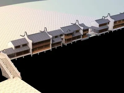Chinese Style Architecture 3D model 10