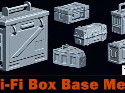 Sci-Fi Box Base Mesh Vol 1 Low-poly 3D model