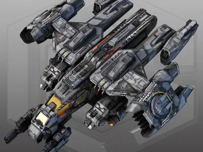 SciFi Dropship  Low-poly 3D model
