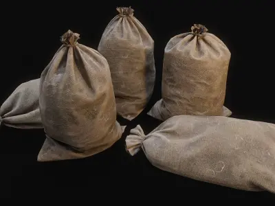 Sacks Low-poly 3D model purchase