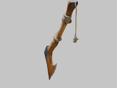 Wooden Axe Low-poly 3D model purchase