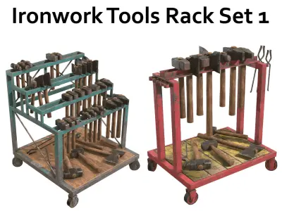 Ironwork Tools Rack Set 1 3D Model Pack