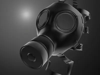 Gas Mask Low-poly 3D model 3