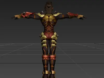 Kingdom Hearts Birth by Sleep - Terra Armored Helmetless Low-poly 3D model