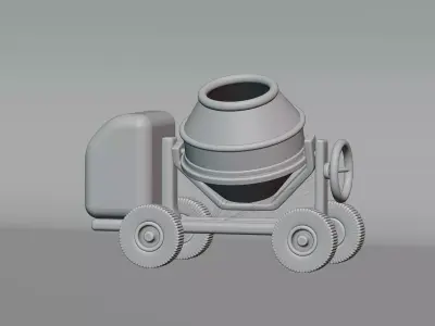 Concrete Mixer Low-poly 3D model Low-poly