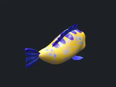 Fish cartoon Low-poly 3D model