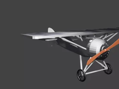 Plane biplane Free low-poly 3D model