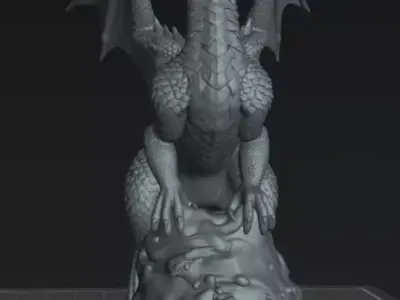 Dragon Albino Dragon Miniature STL High Detail Fantasy 3D print model