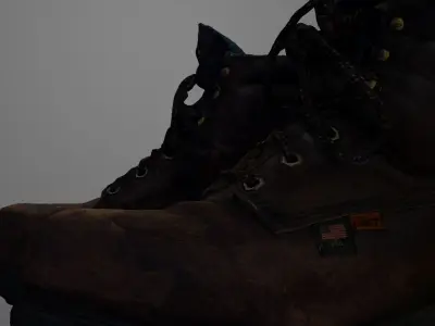 Old Boots Low-poly 3D model