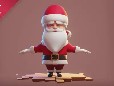  Santa Claus stylized cartoon 3D model 