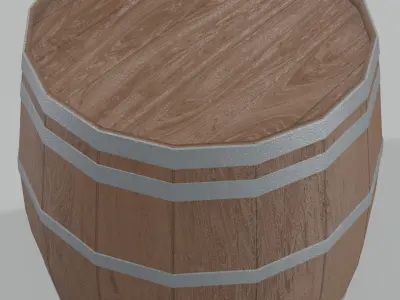 Heavy Toasted Lowpoly Burgundy Barrel Low-poly 3D model