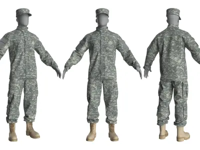 ACU Army Combat Uniform - Marvelous Designer 3D model purchase