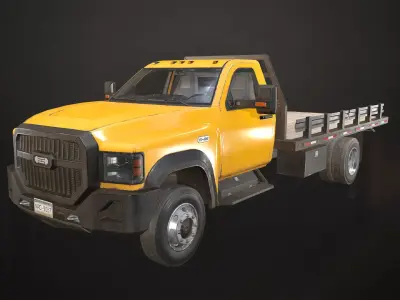 Medium Duty Truck VX400 - Flatbed Low-poly 3D model