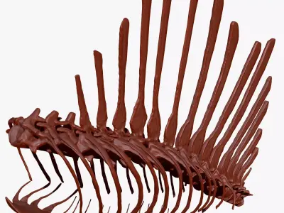 Dinosaur Spinosaurus Spine Ribs Skeletons Set 3D model