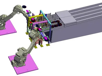 Robotic Automated Assembly Line 3D model