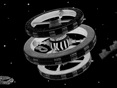 Space Station Low Poly 3D model
