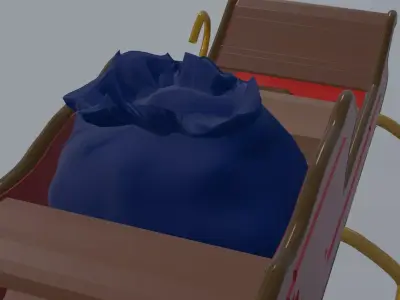 Simple cartoon Sleigh Free 3D model