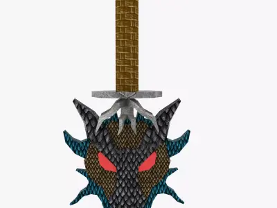 Sword shield Low-poly 3D model buy