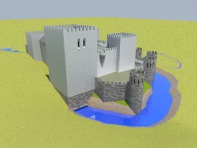 CASTLE low poly in minecraft Low-poly 3D model