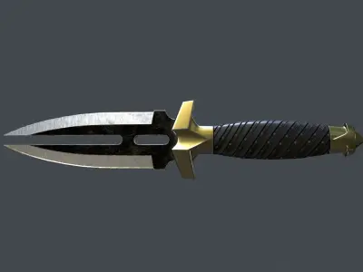 Double Shadow Black Knife Low-Poly 3D Models Low-poly 3D model