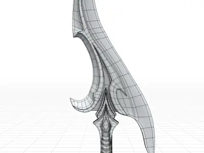 Simple lowpoly fantasy sword modeling Low-poly 3D model 3