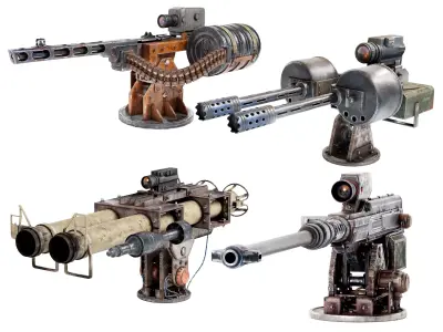 Postapocalypse gun da1 3D Model Pack