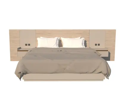 Hotel Line Nova Bed Set- soft 3D model