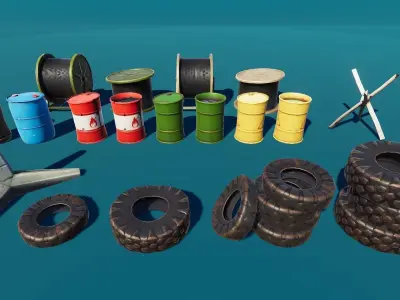 Military Supplies Stylized Low-poly 3D model