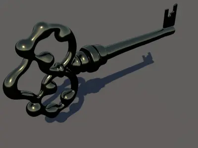 Fantasy old key 3D model
