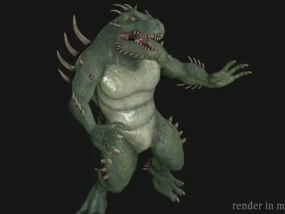 Huge lizard monster2 Low-poly 3D model