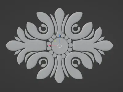 CNC MODEL clock with flower 3D model