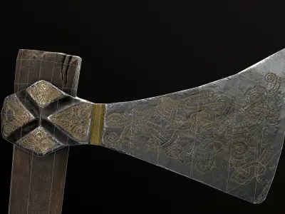 Viking Axe Mammen Low-poly 3D model Low-poly 3D model