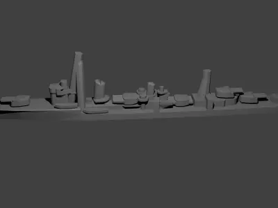 Japanese Asashio Class Destroyer Warship 3D print model