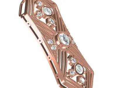 Antique Milgrain Art Deco Diamond Pendant 3D print model
