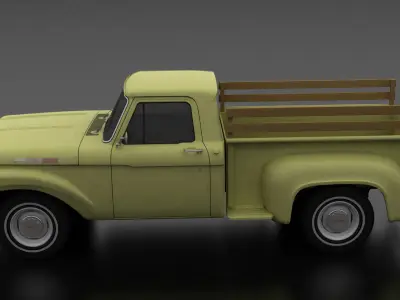 F-Series F-100 Flareside Pickup 1961 Low-poly 3D model