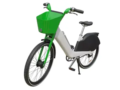 Electric bike for city rental Low-poly 3D model