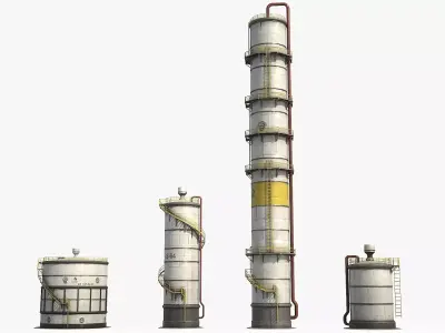 Industrial Container Tank Collection 3D Model Pack