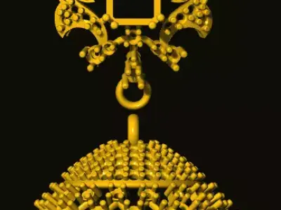 jumka ornate gold bell 3D print model