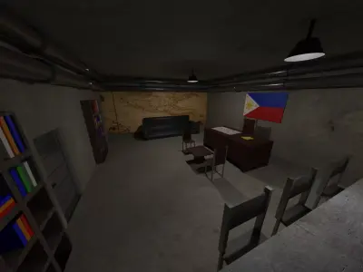 Military Bunker - Philippines Low-poly 3D model