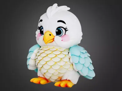 Eagle Plushy Kids Toy 3D model